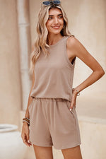 Sleeveless Top and Pocketed Shorts Set