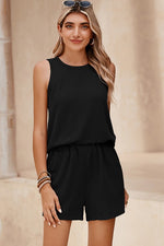 Sleeveless Top and Pocketed Shorts Set