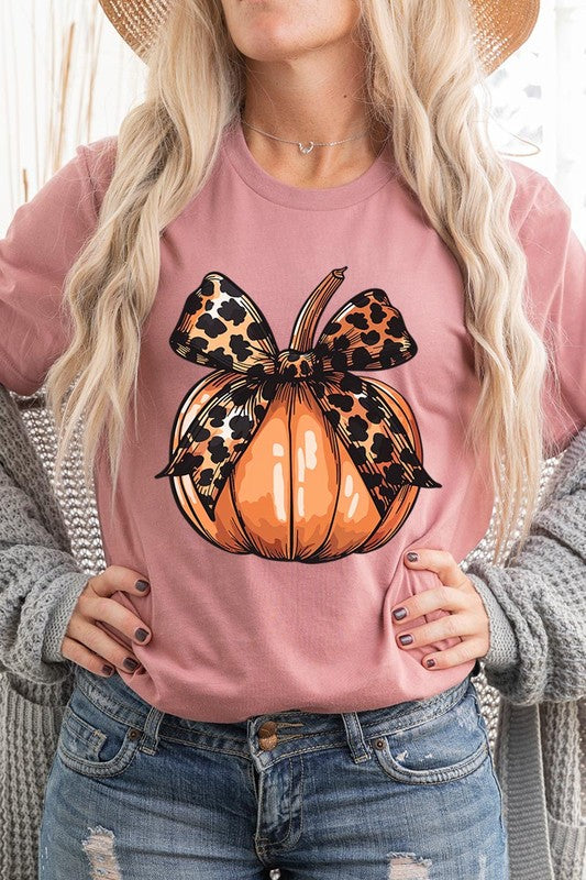 Coquette Bow Pumpkin Graphic T Shirts - ONLINE ONLY