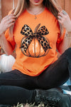 Coquette Bow Pumpkin Graphic T Shirts - ONLINE ONLY