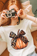 Coquette Bow Pumpkin Graphic T Shirts - ONLINE ONLY