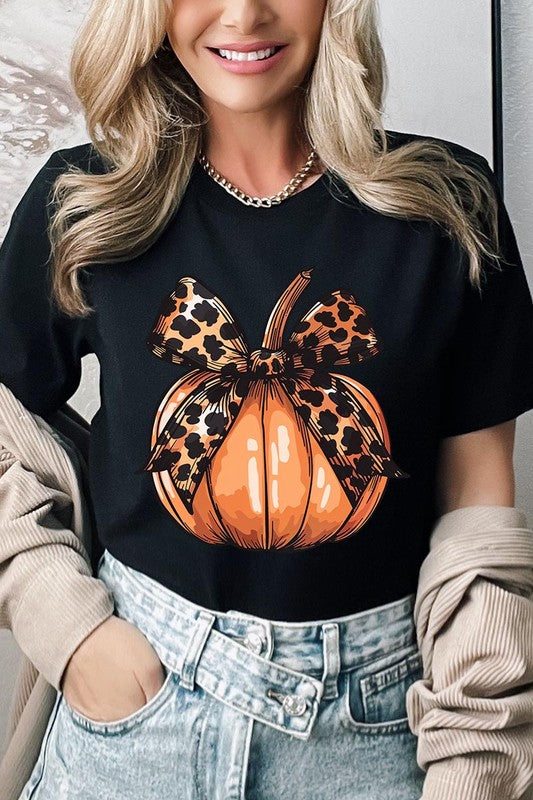 Coquette Bow Pumpkin Graphic T Shirts - ONLINE ONLY