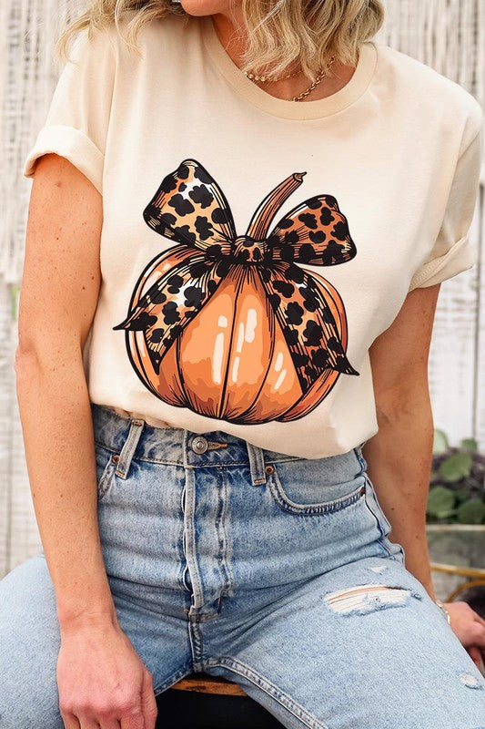 Coquette Bow Pumpkin Graphic T Shirts - ONLINE ONLY