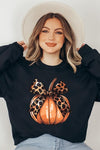 Coquette Bow Pumpkin Graphic Fleece Sweatshirts - ONLINE ONLY