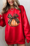 Coquette Bow Pumpkin Graphic Fleece Sweatshirts - ONLINE ONLY