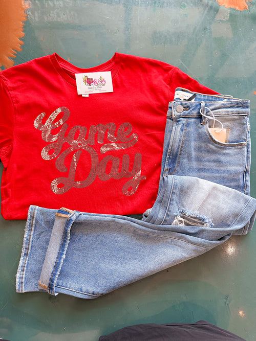 Game Day Spangle Tee - Red